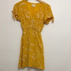 Urban Outfitters Yellow Floral Talia Mini Dress